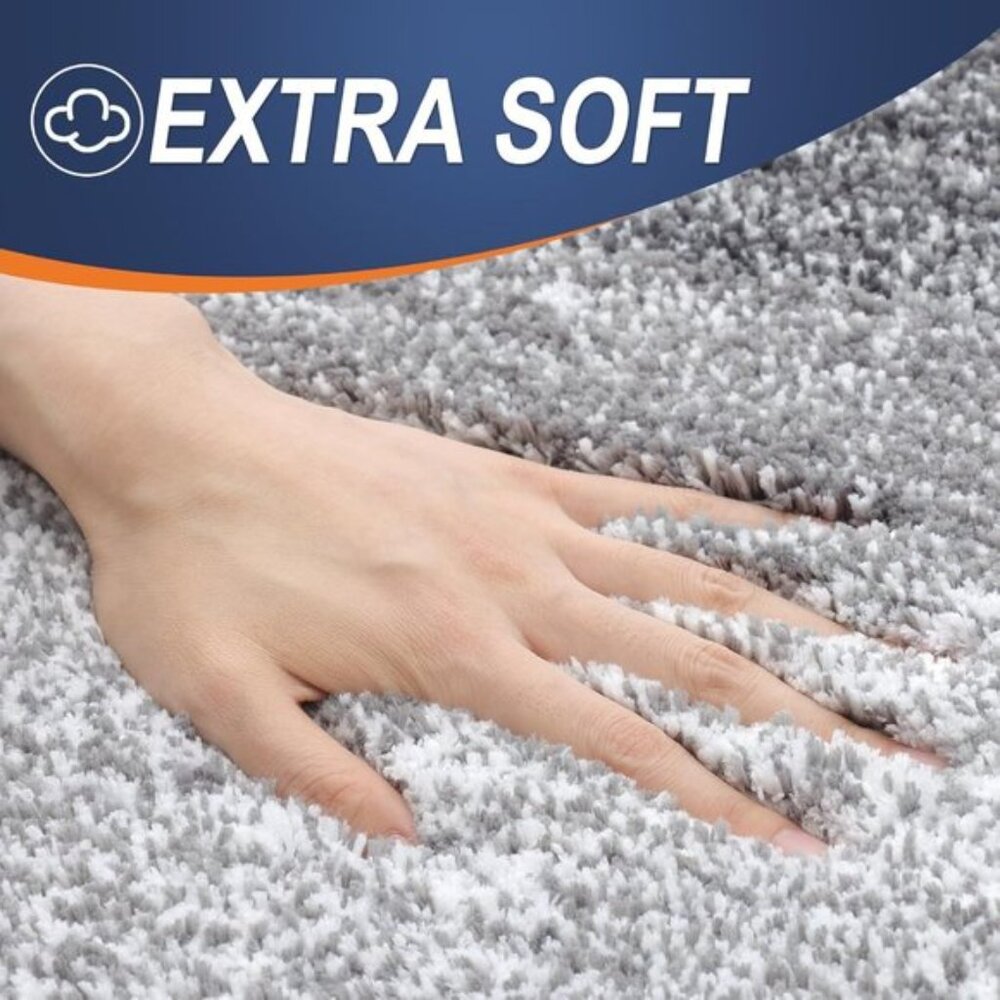 New 3-Piece Bathroom Rug Set, Soft Absorbent Microfiber, Non-Slip, Grey - Picture 3 of 9